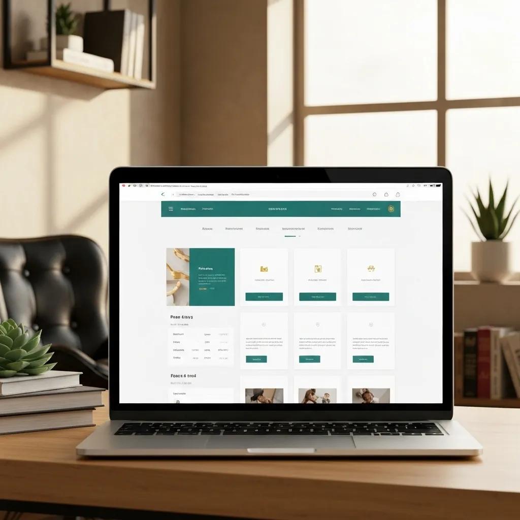 Modern website interface on a laptop showcasing effective design elements